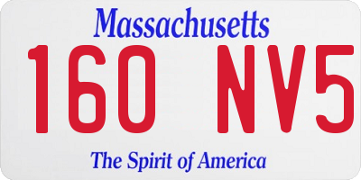 MA license plate 160NV5