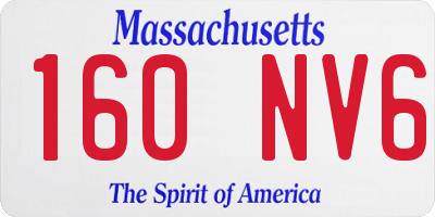 MA license plate 160NV6