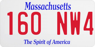 MA license plate 160NW4