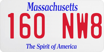 MA license plate 160NW8