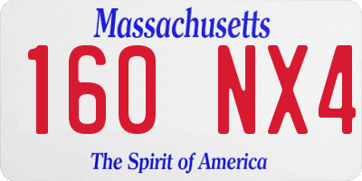MA license plate 160NX4