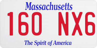 MA license plate 160NX6