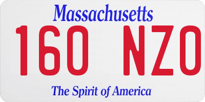 MA license plate 160NZ0