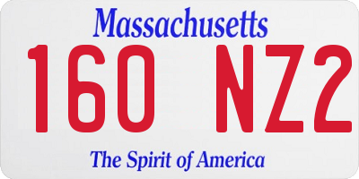 MA license plate 160NZ2