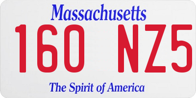MA license plate 160NZ5