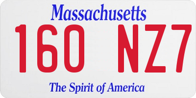 MA license plate 160NZ7