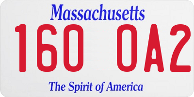 MA license plate 160OA2