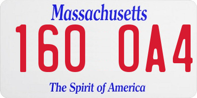 MA license plate 160OA4