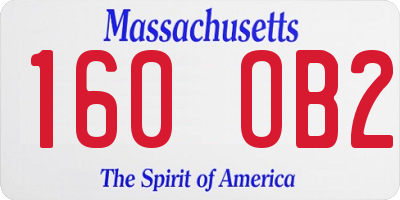 MA license plate 160OB2