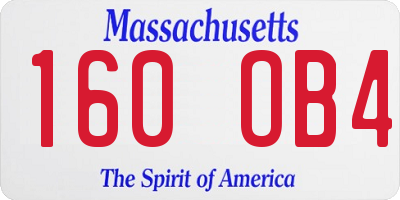 MA license plate 160OB4
