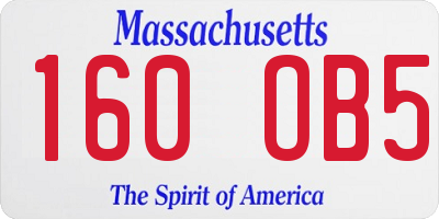 MA license plate 160OB5