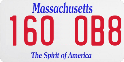 MA license plate 160OB8