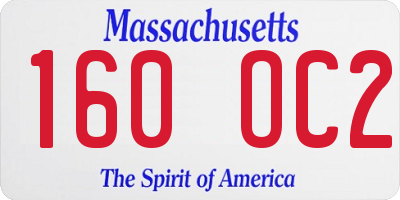 MA license plate 160OC2