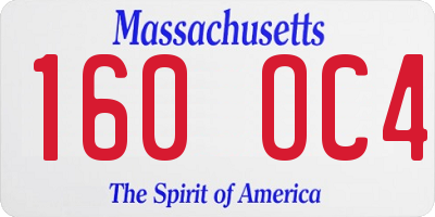 MA license plate 160OC4