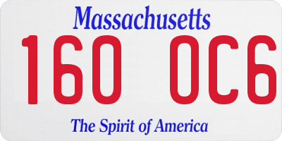 MA license plate 160OC6