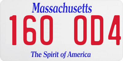 MA license plate 160OD4