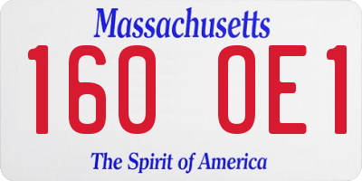 MA license plate 160OE1