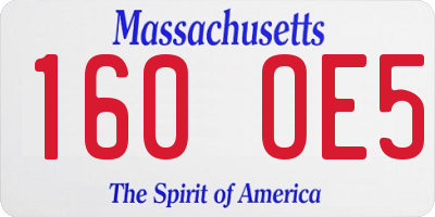 MA license plate 160OE5