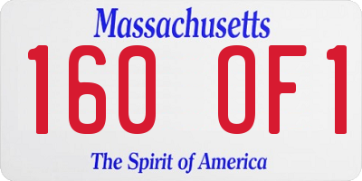 MA license plate 160OF1