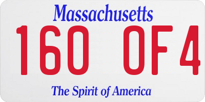 MA license plate 160OF4