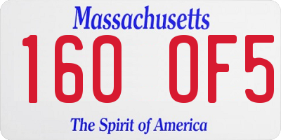 MA license plate 160OF5