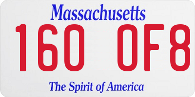 MA license plate 160OF8