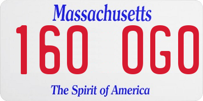 MA license plate 160OG0