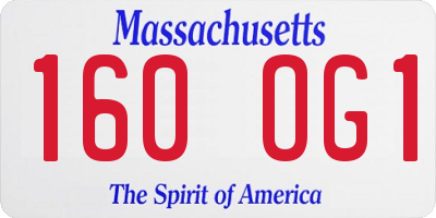 MA license plate 160OG1
