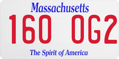 MA license plate 160OG2