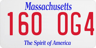 MA license plate 160OG4
