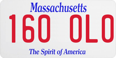 MA license plate 160OL0