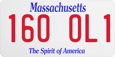 MA license plate 160OL1