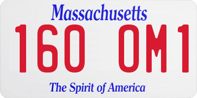 MA license plate 160OM1