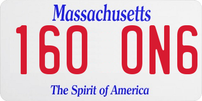 MA license plate 160ON6