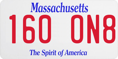 MA license plate 160ON8