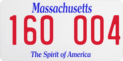 MA license plate 160OO4