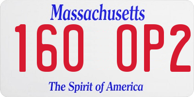 MA license plate 160OP2