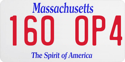 MA license plate 160OP4