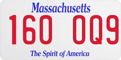 MA license plate 160OQ9