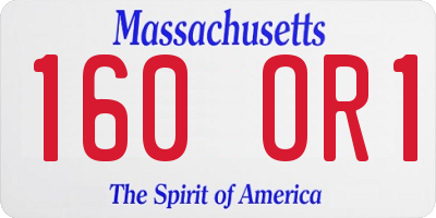 MA license plate 160OR1