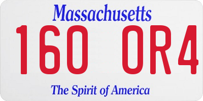 MA license plate 160OR4