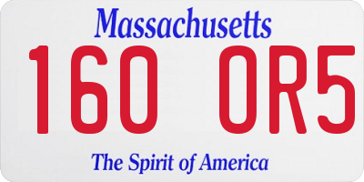 MA license plate 160OR5