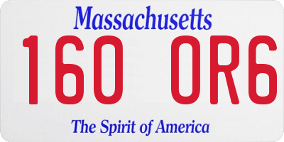 MA license plate 160OR6