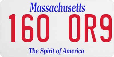 MA license plate 160OR9