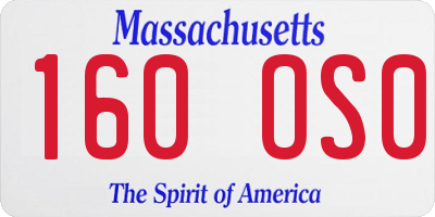 MA license plate 160OS0