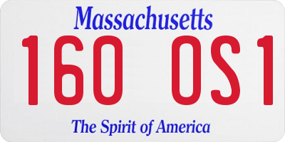 MA license plate 160OS1