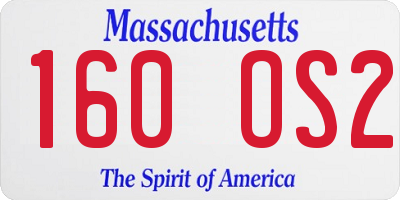MA license plate 160OS2