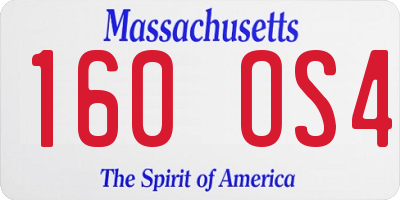 MA license plate 160OS4