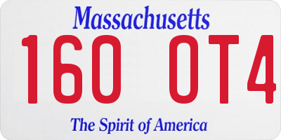 MA license plate 160OT4