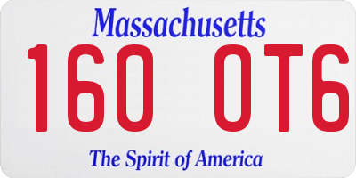 MA license plate 160OT6